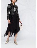 pleated asymmetric skirt
