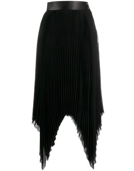 pleated asymmetric skirt