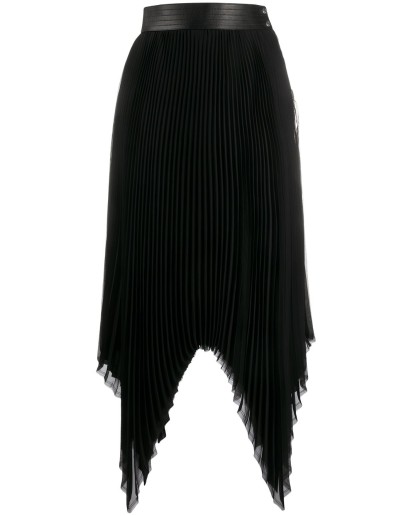 pleated asymmetric skirt