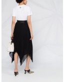 pleated asymmetric skirt
