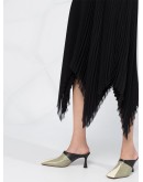 pleated asymmetric skirt