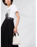 pleated asymmetric skirt