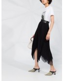 pleated asymmetric skirt