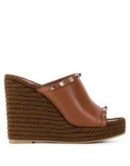 Rockstud wedge mules 