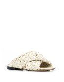 Intrecciato cross-strap mules