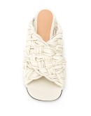 Intrecciato cross-strap mules