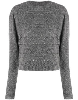 open knit crew neck jumper