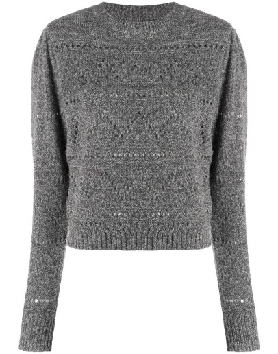 open knit crew neck jumper