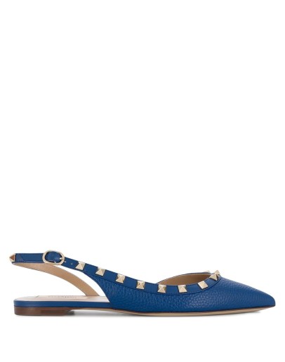 Rockstud slingback ballerina shoes