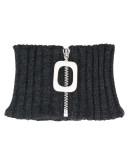 zip-detail ribbed snood