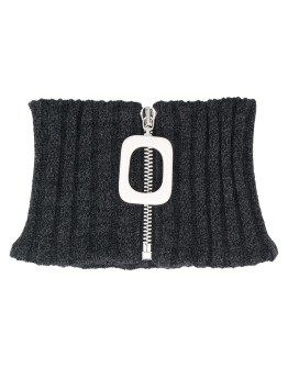 zip-detail ribbed snood