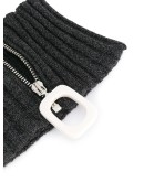 zip-detail ribbed snood