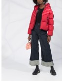 contrast padded jacket with logo detailing