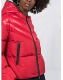 contrast padded jacket with logo detailing