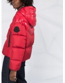 contrast padded jacket with logo detailing