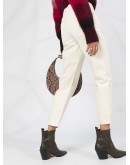 high-waisted cropped jeans