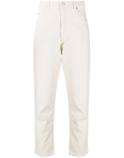 high-waisted cropped jeans