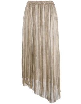 asymmetrical metallic pleated skirt
