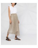 asymmetrical metallic pleated skirt