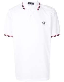 stripe-trim logo polo shirt