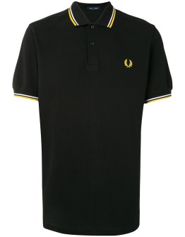 stripe-trim logo polo shirt