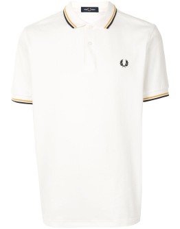 stripe-trim logo polo shirt