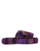checked felted slippers