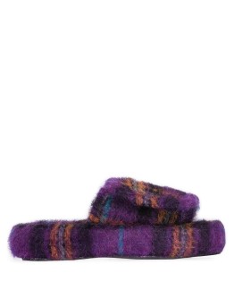 checked felted slippers