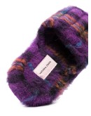 checked felted slippers