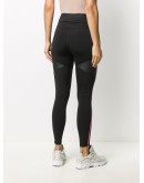 contrast panel front zip leggings