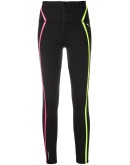 contrast panel front zip leggings