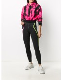 contrast panel front zip leggings