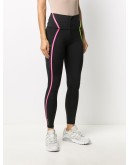 contrast panel front zip leggings