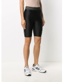 striped waistband logo patch cycling shorts