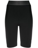 striped waistband logo patch cycling shorts