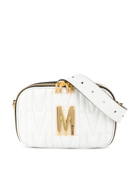 quilted multi-use bag with gold logo