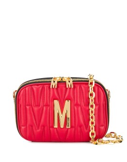 quilted multi-use bag with gold logo