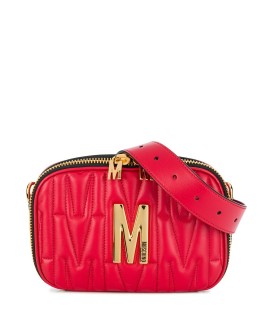 quilted multi-use bag with gold logo