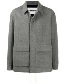 oversized drawstring-hem shirt jacket