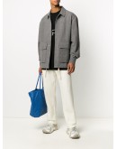 oversized drawstring-hem shirt jacket