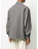 oversized drawstring-hem shirt jacket