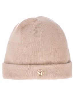 logo plaque cashmere beanie