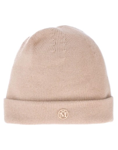 logo plaque cashmere beanie