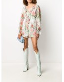 floral-print silk playsuit