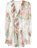floral-print silk playsuit