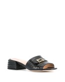 crocodile embossed logo plaque sandals
