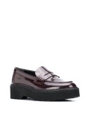 stacked heel loafers