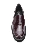 stacked heel loafers