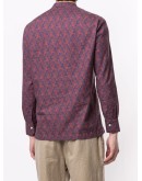 mandarin collar paisley print shirt