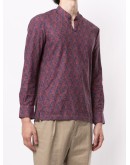 mandarin collar paisley print shirt